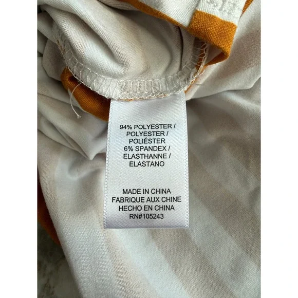 Bobeau Women 1X Mustard White Striped Sleeveless Tank Top Size 1X - Picture 3 of 4